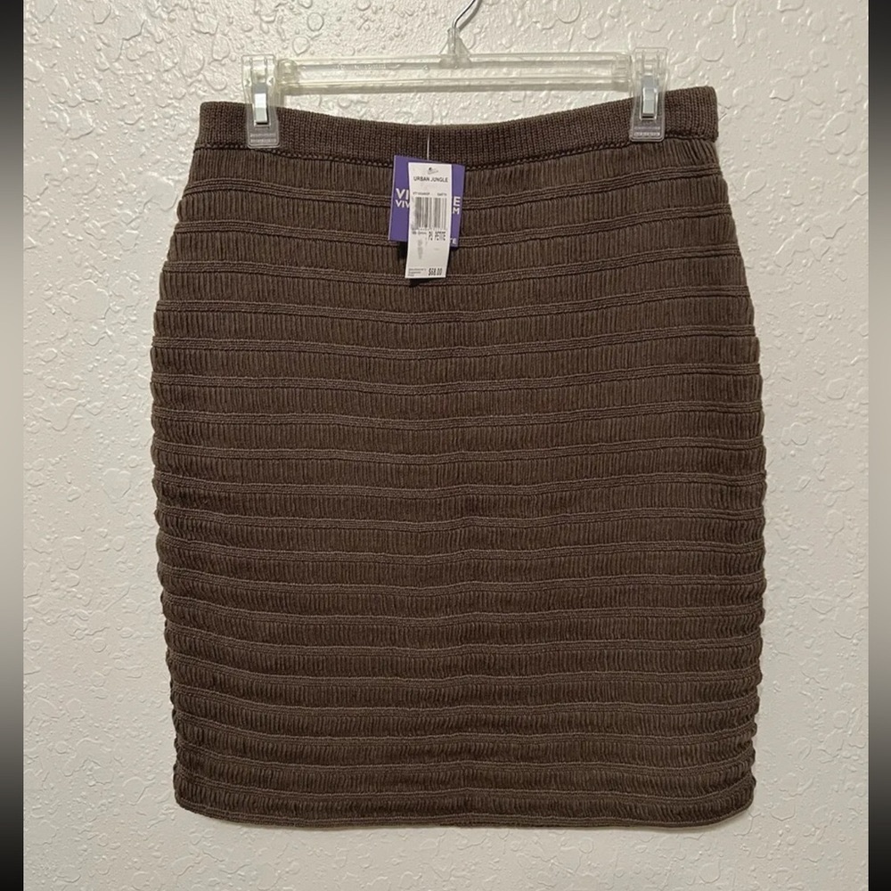 NWT Vivienne Tam Womens Petite PS S Urban Jungle Sweater Mini Skirt Earth Green - Picture 2 of 10